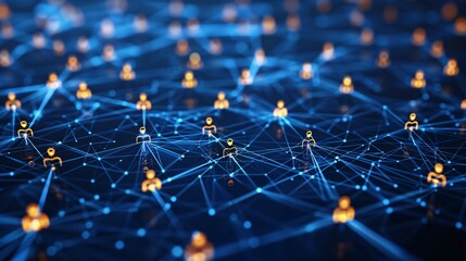 a network of people connected to lines