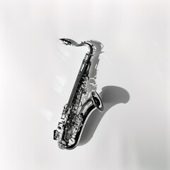 saxophone in white background