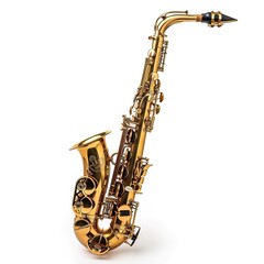 saxophone in plain background