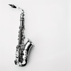 saxophone in plain background