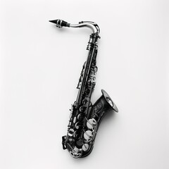 saxophone in plain background