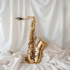 saxophone in plain background