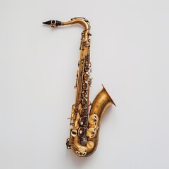 saxophone in plain background
