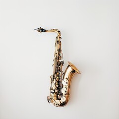 saxophone in plain background