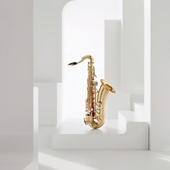saxophone in plain background