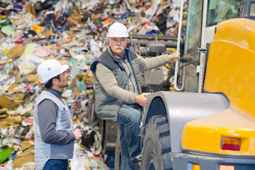 workers in a recycle center