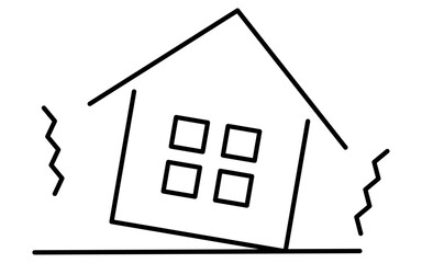 地震、自然災害のシンプルな線画アイコン