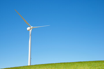 Fototapeta premium Wind turbine generator for green electricity production