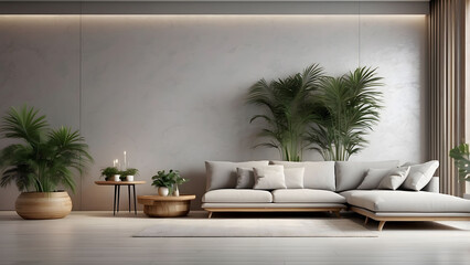 Modern living room with minimalistic decor