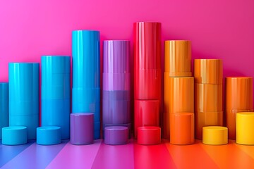 Stacked bar chart comparing market share across different product categories or segments