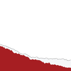 Red And White Torn Paper Cut