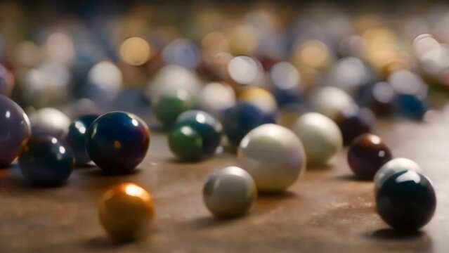 marbles scattered on the floor