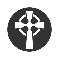 Celtic cross icon in modern flat style. Vector illustration