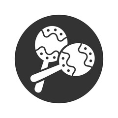 Maracas flat icon. Rumba shaker or chac-chac.Traditional Latin rattle musical instrument. Vector illustration