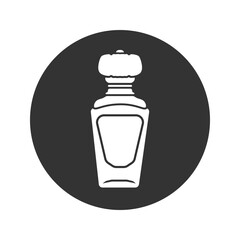 Vintage parfume icon in flat style, vector illustration