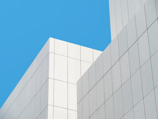 Obraz premium Modern building Architecture details white wall tiles Minimal Geometric art background