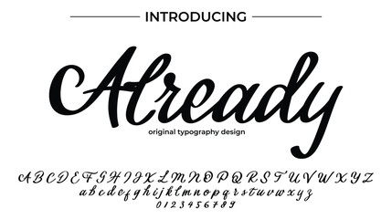 Already Font Stylish brush painted an uppercase vector letters, alphabet, typeface