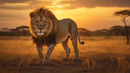 Beautiful Lion standing Photography image Photo