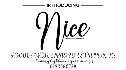 Nice Font Stylish brush painted an uppercase vector letters, alphabet, typeface