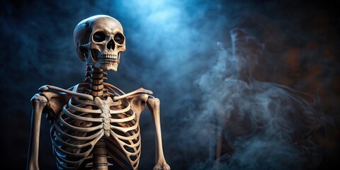 Spooky Halloween skeleton for festive designs, isolated on background , Halloween, skeleton, spooky, scary, creepy, holiday