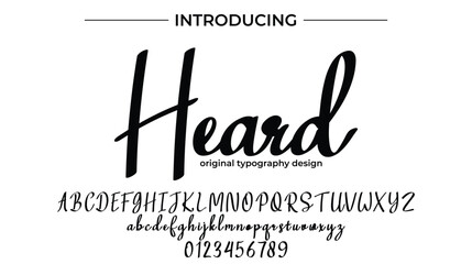 Heard Font Stylish brush painted an uppercase vector letters, alphabet, typeface