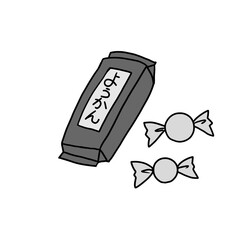 羊羹と雨のイラスト