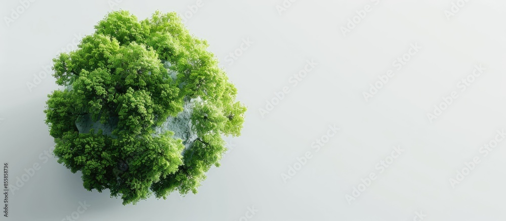 Aufkleber Green world ball covered in trees. Copy space image. Place for adding text or design
