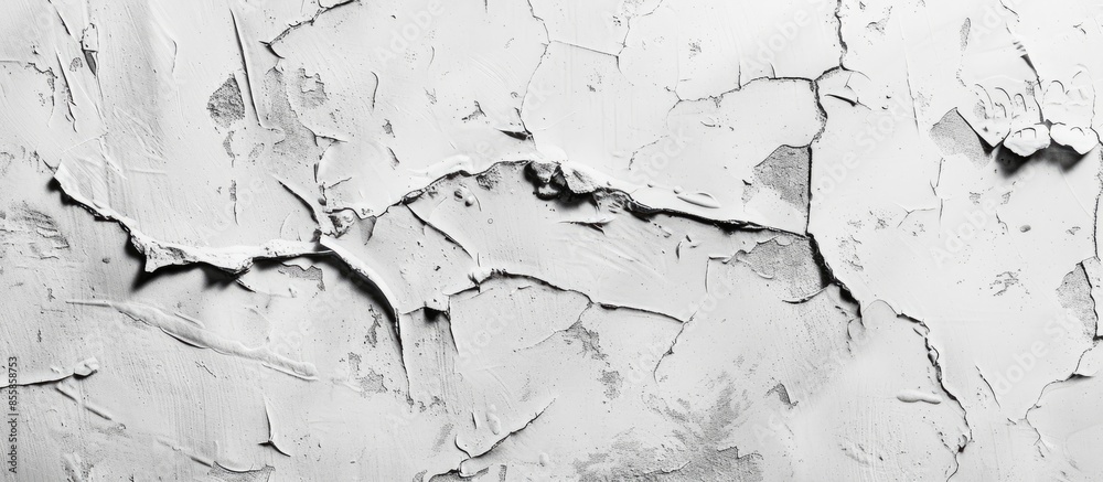 Poster wall of plasterboard in white paint, grunge texture, background for designers. with copy space image