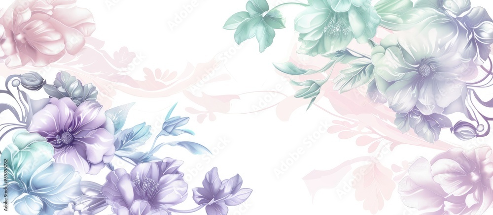 Aufkleber Details border textile seamless digital border professional work pastel background. with copy space image. Place for adding text or design