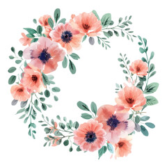 Watercolor geranium frame, hand-drawn floristic elements for floral designs and greeting cards, perfect template for floral prints and painted backgrounds.