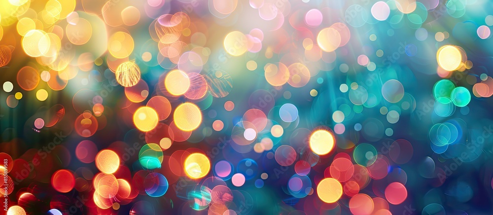 Aufkleber abstract blur colorful of light bokeh from backdrop of christmas celebration light decoration at home interior. with copy space image. Place for adding text or design
