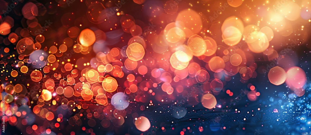 Poster Colourful holiday bokeh. Abstract Christmas background. with copy space image. Place for adding text or design