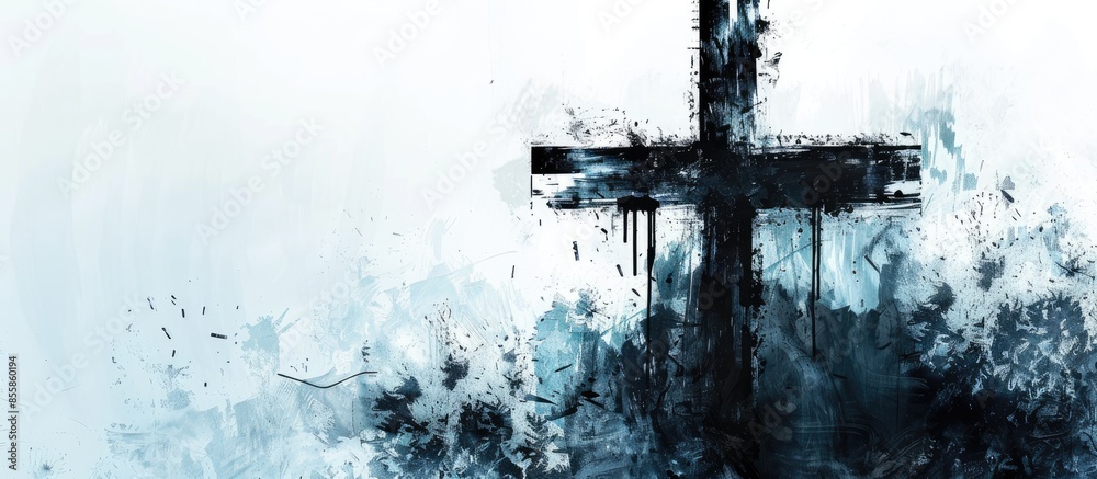 Poster Abstract cross. Copy space image. Place for adding text or design