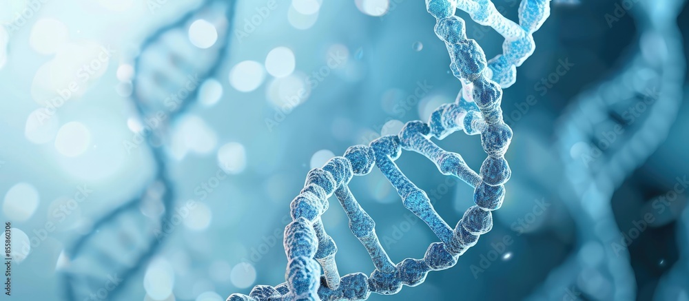 Poster image of dna chain on biotechnological background,. Copy space image. Place for adding text or design