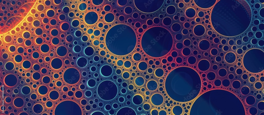 Poster Seamless geometric circle pattern background. Abstract fractal pattern. Fractal texture for art and design. Print for textiles, covers, booklet or notebook. with copy space image