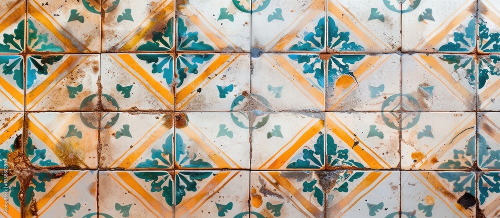 Poster Decorative ceramic floor. with copy space image. Place for adding text or design