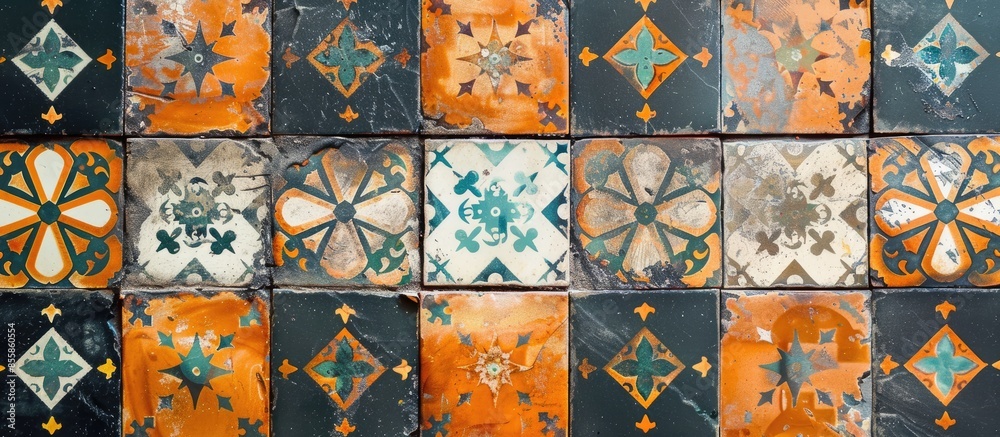Aufkleber Pattern of floor tile. with copy space image. Place for adding text or design