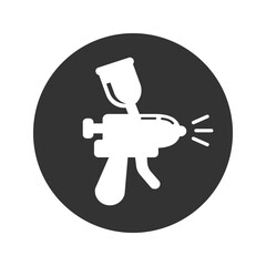 Icon of a lacquerer spray gun in modern flat style sign vector