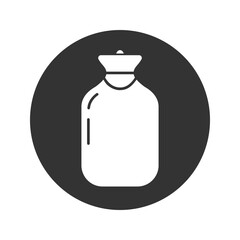 Hot Water Bottle icon, pain relief, hot and cold therapy. Hot or cold therapy and feet warmer. Vector sign