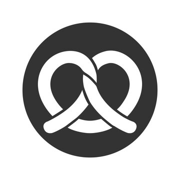 recommend clip art: Pretzel vector icon in black solid flat design icon isolated on white background