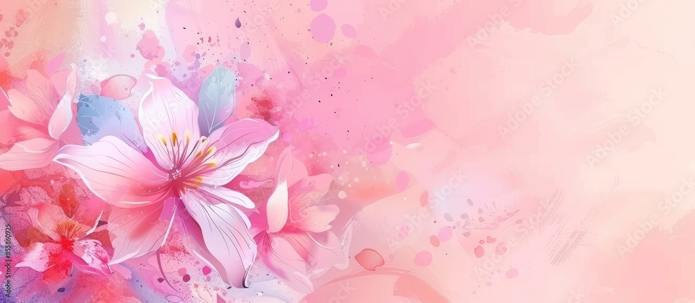 Poster vintage background design flower airbrush style, suitable for tshirt and apply your lettering name, 