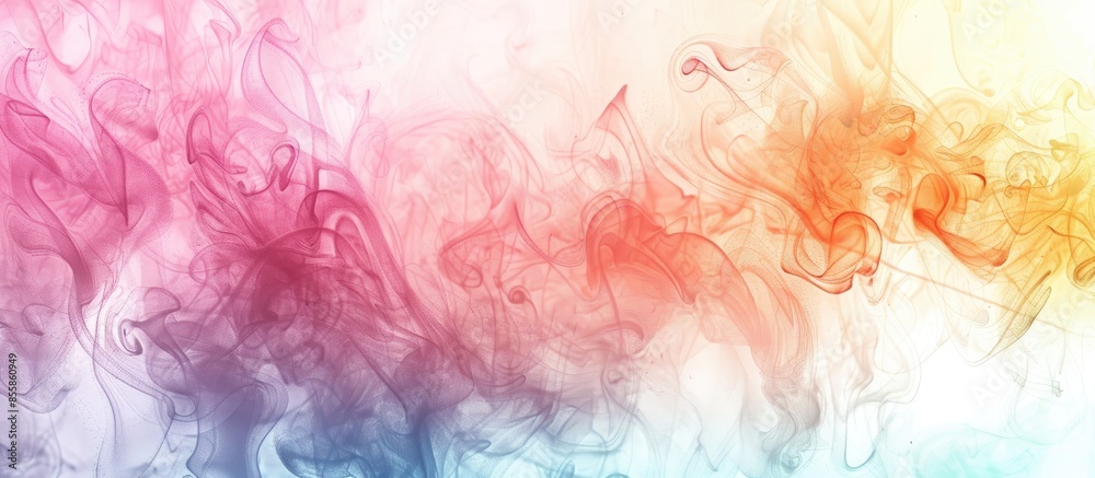 Poster abstract colorful smoke on pastel background, smoke background,colorful ink background. with copy sp