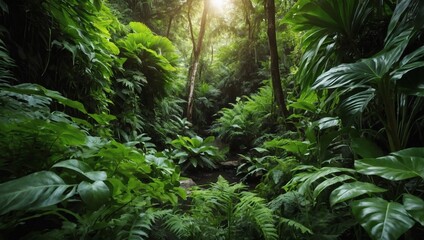 Lush green leaves backdrop promoting ecology and healthy environment.