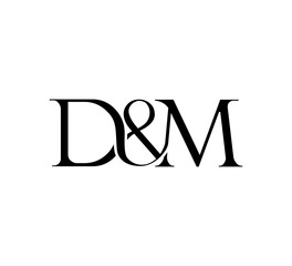 Initial Letter Logo. Ampersand Symbol. Logotype design. Simple Luxury Black Flat Vector DM