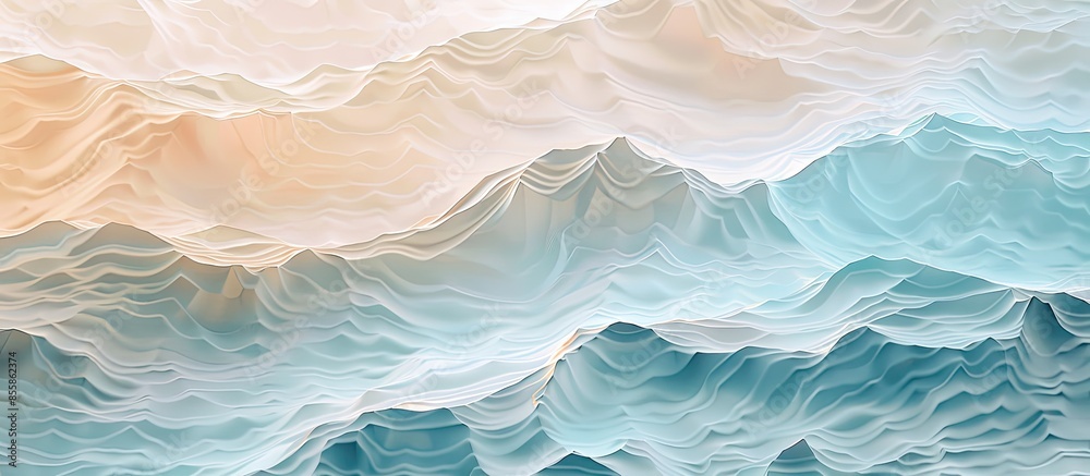 Poster Sea wave color desert. Modern and contemporary wallpaper for interior design. Background and Texture. with copy space image. Place for adding text or design