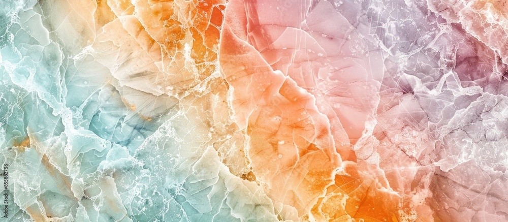 Poster Colorful wave marble texture wall and floor decorative tiles design pattern texture background,. with copy space image. Place for adding text or design