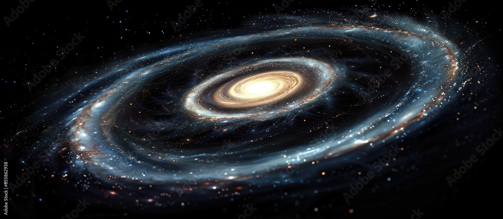 Poster the spiral galaxy. with copy space image. Place for adding text or design