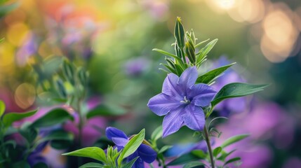 A plant with a purple flower