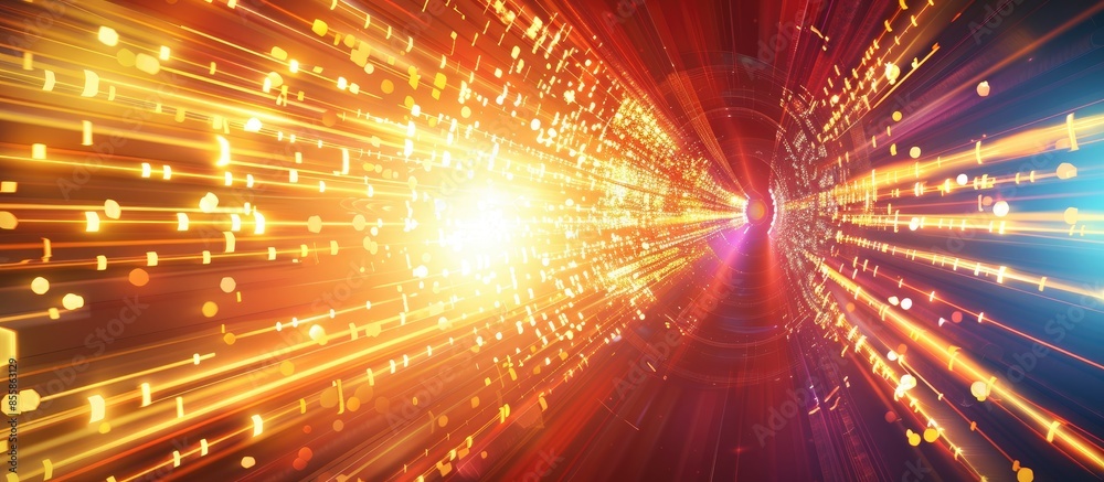 Poster Bright technology abstract background, telecommunication and innovation concept. Copy space image. Place for adding text or design