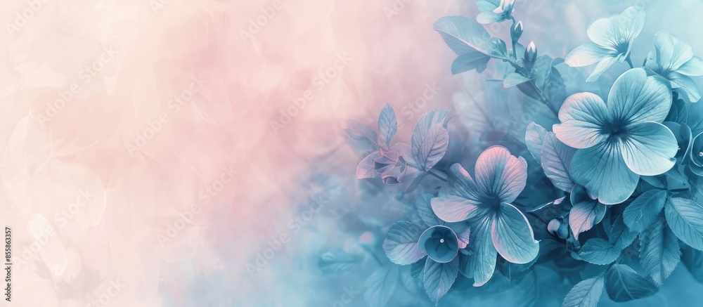 Poster Vintage background design flower airbrush style, suitable for tshirt and apply your lettering name, Isolated on pastel background. with copy space image. Place for adding text or design